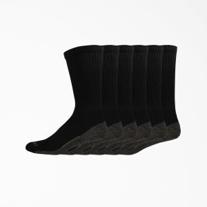 Moisture Control Crew Work Socks. Size 6-12. 6-Pack