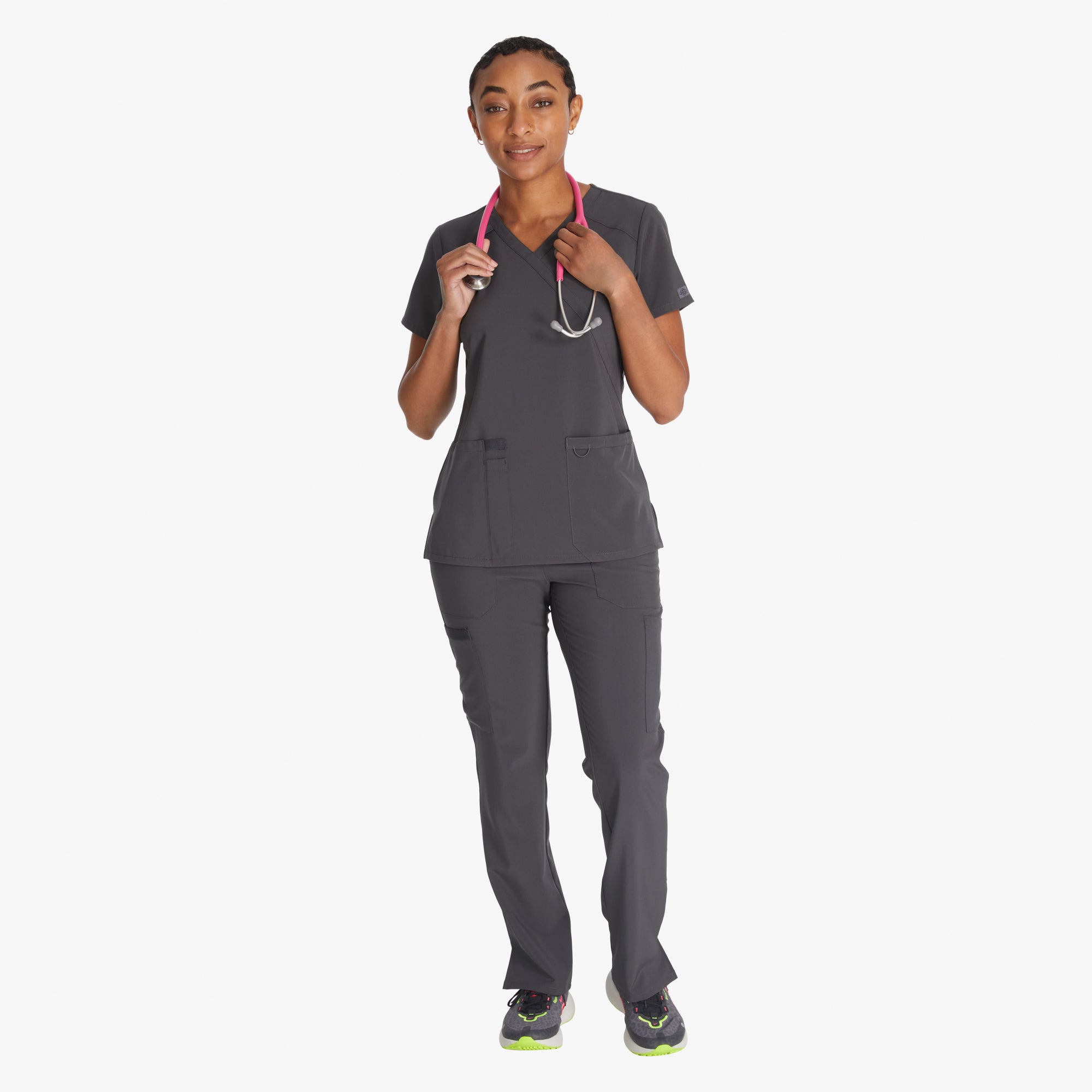 Women's EDS Essentials Mock Wrap Scrub Top - Image 5