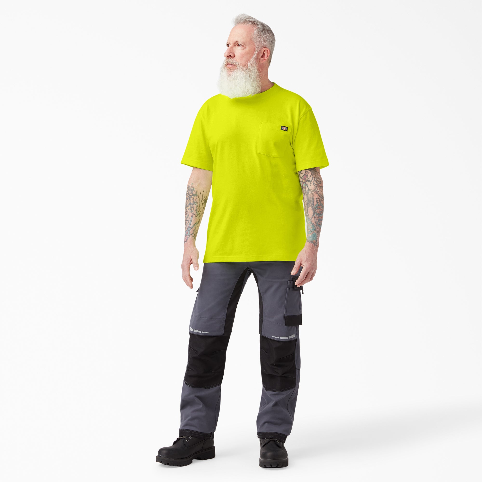 Heavyweight Neon Short Sleeve Pocket T-Shirt - Image 4